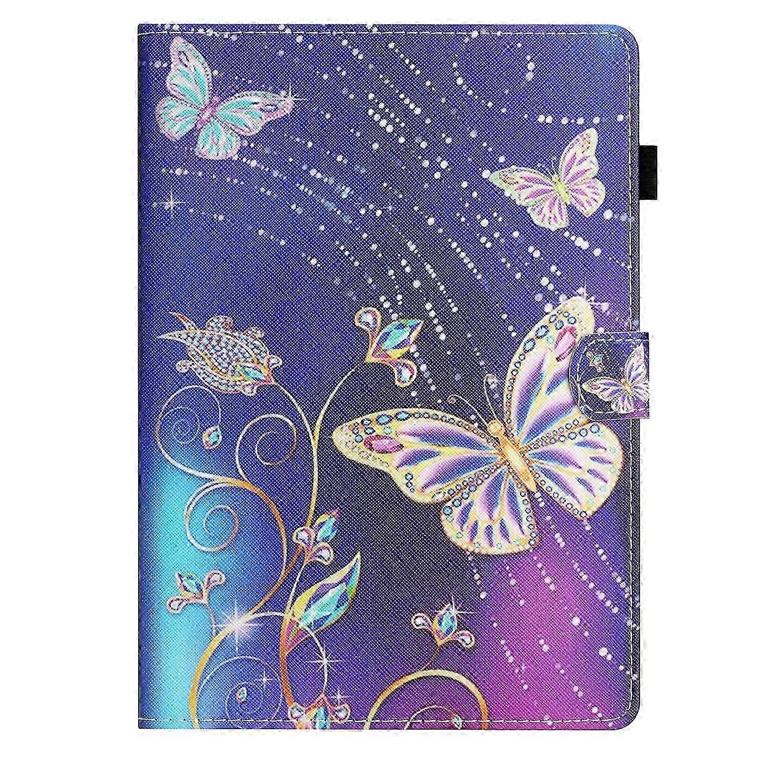 Tablet Case For Lenovo Tab P11 J606F Coloured Drawing Stitching Smart Leather Tablet Case(Butterfly)