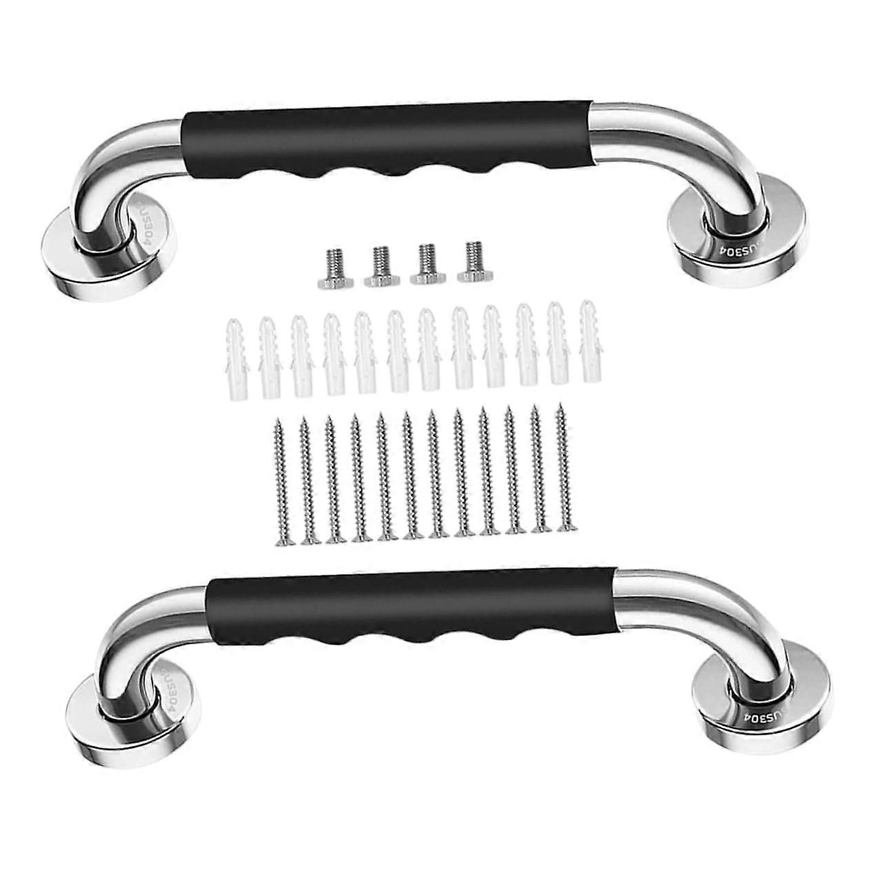 Bathroom Grab Bars - 2-Piece Non-Slip Handrails for Seniors and Women, Versatile for Shower and Toilet Use, Easy Installation