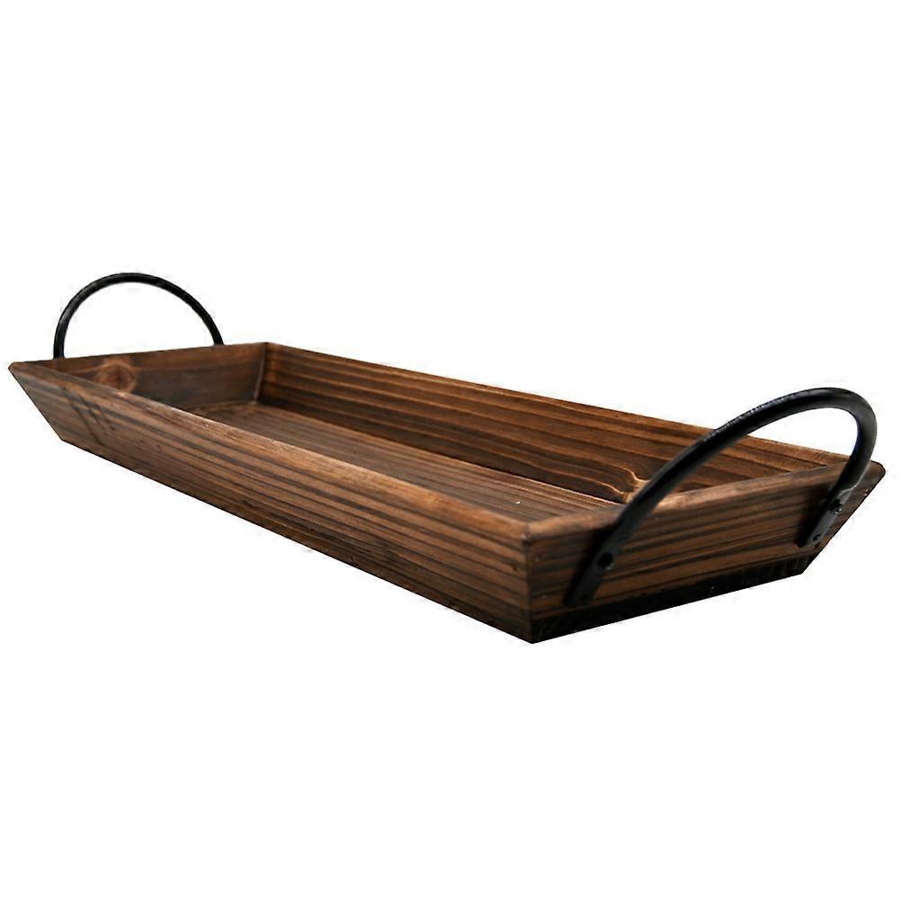 Rustic Wooden Candle Holder Tray with Handle Versatile Centerpiece for Dining Table Decor, Weddings, Birthdays, and Home Accessories