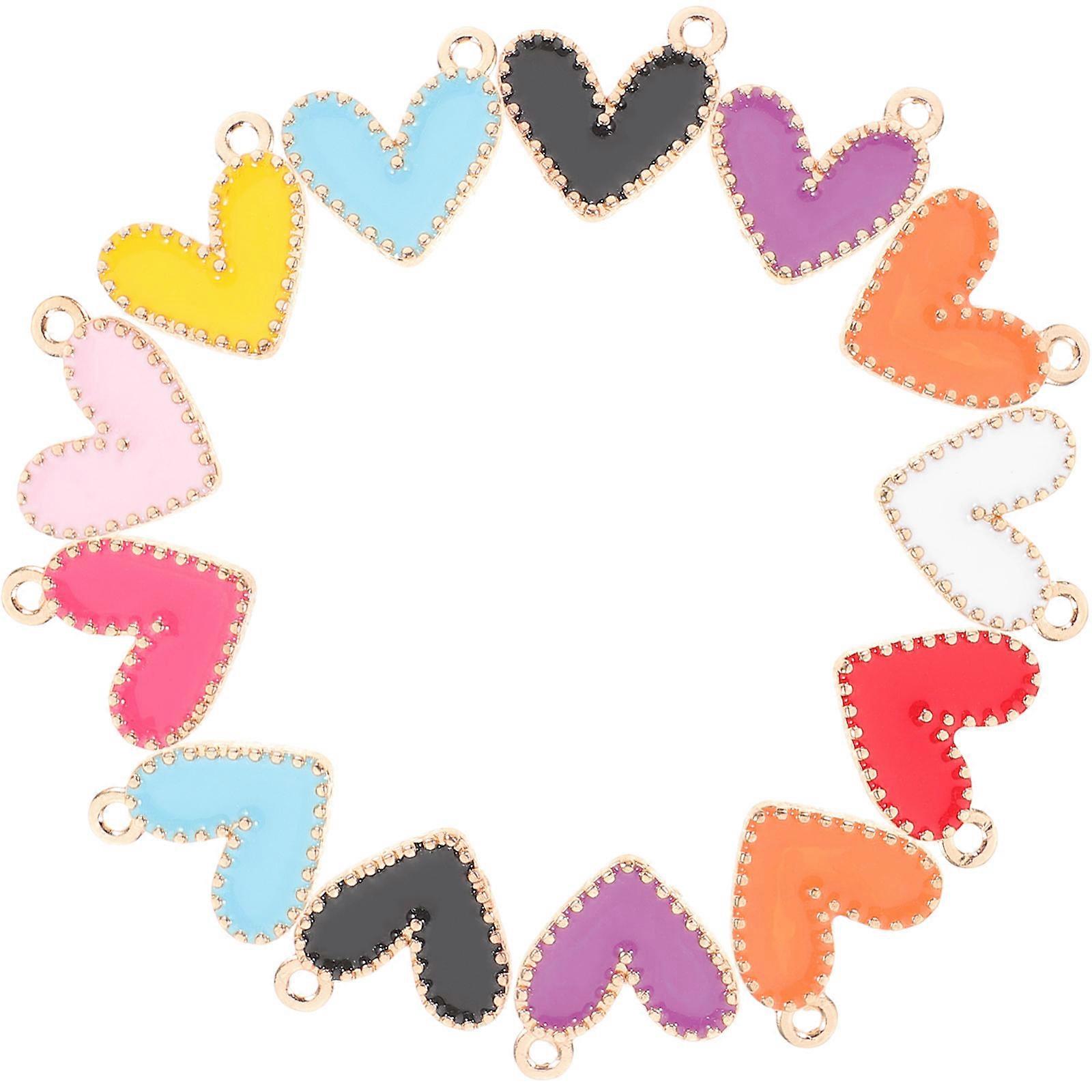 90pcs Heart Charm Pendants Diy Ornaments For Jewelry Making Creative Necklace And Bracelet Accessories Decorations For Crafting And