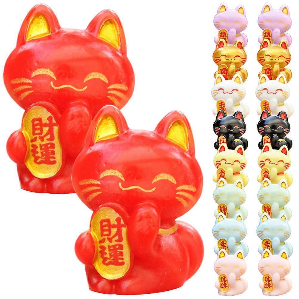 Miniature Resin Cat Figurines for Decoration 18Pcs Assorted