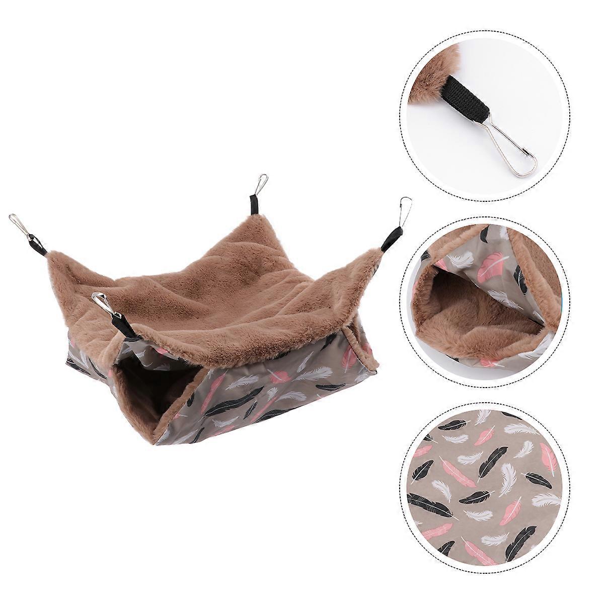 Thickened Plush Pet Hammock Winter Bed for Hamsters – Cozy Hanging Nest for Small Pets in Cold Weather