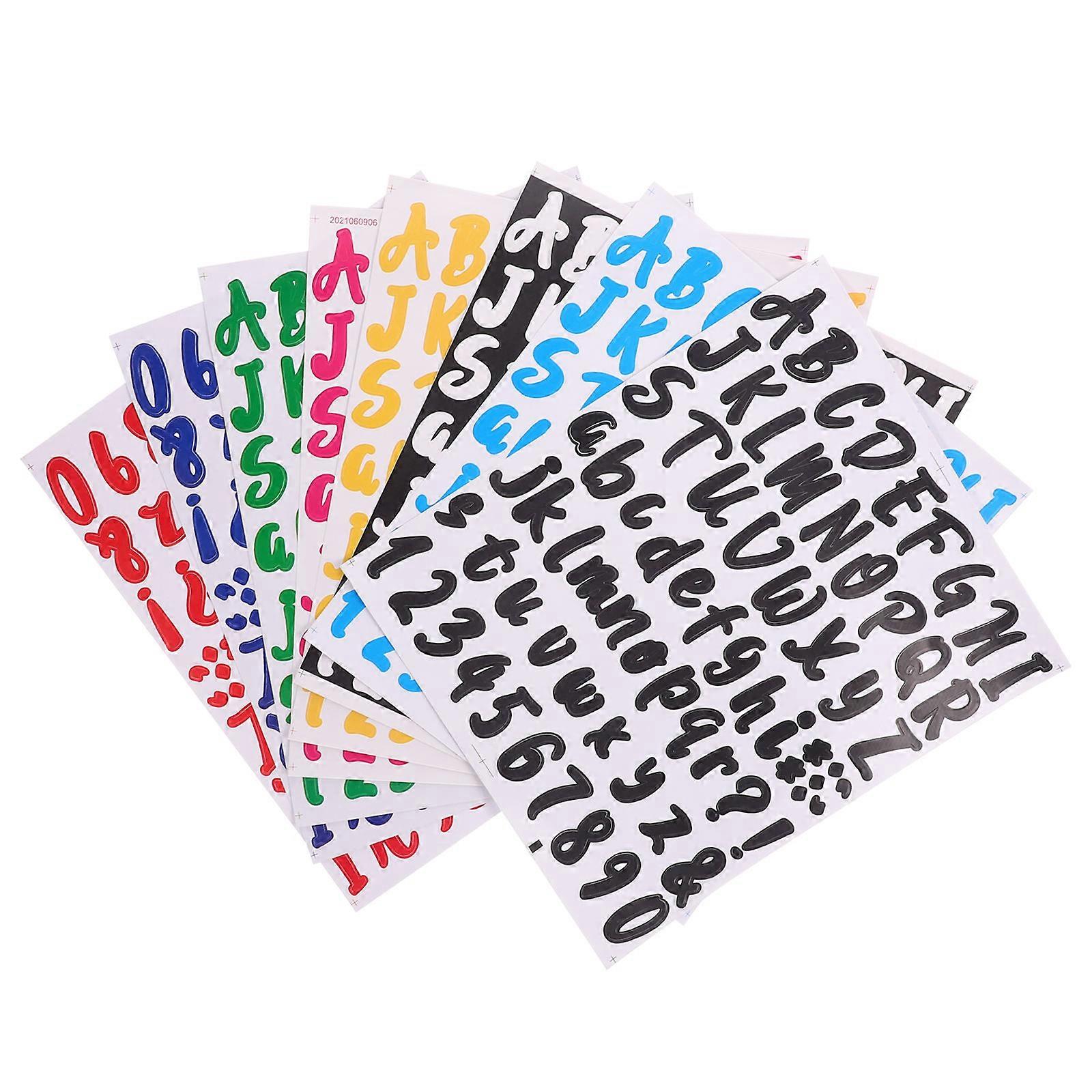 8 Sheets Of PVC Alphabet Stickers For Mailboxes Signs Houses Outdoor Use Assorted Color 8Sheets