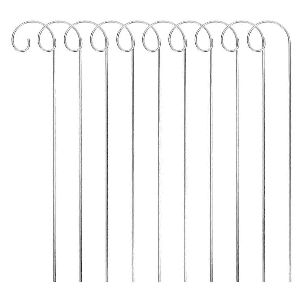 10Pcs Shepherd Hooks For Outdoor Use Elegant Design Iron Garden Poles Ideal For Hanging Plant Baskets In Various Occasions