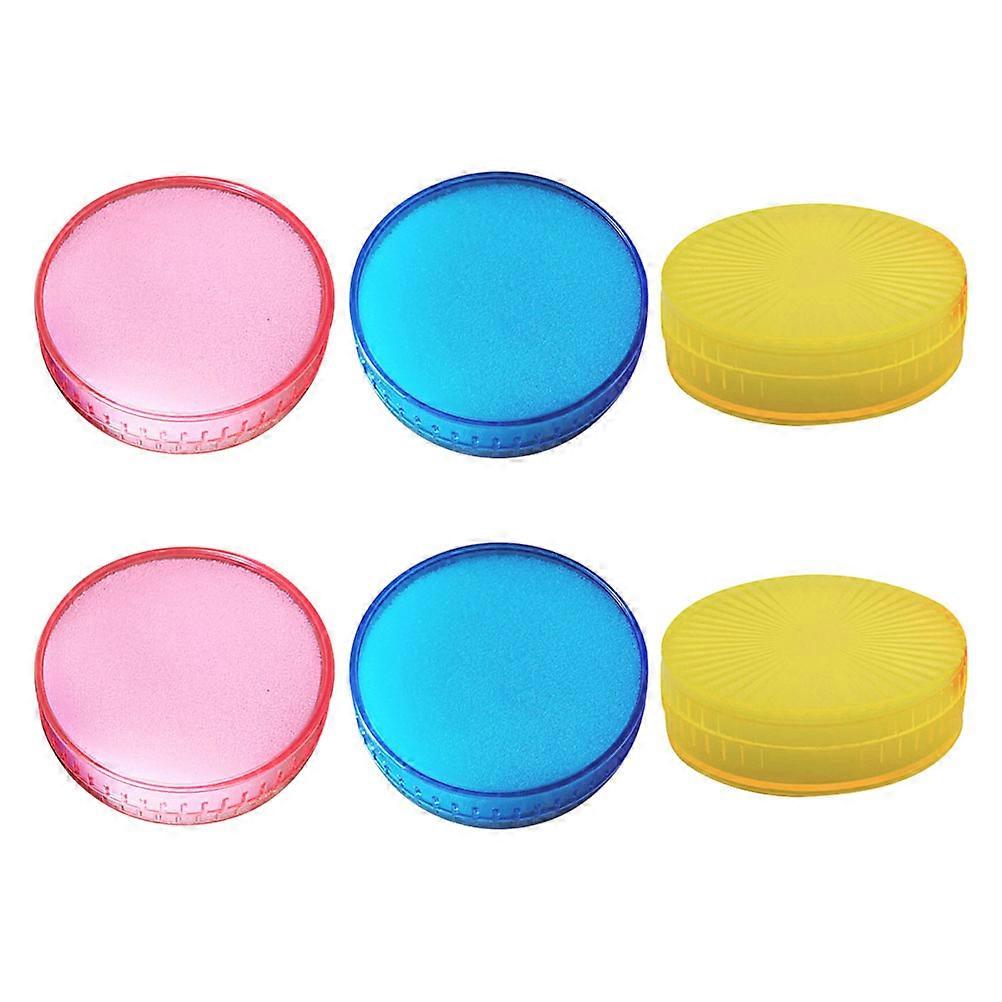 Round Counting Sponge 6Pcs Moistener Designed For Professionals In Banks Efficient Grip For Cash Handling