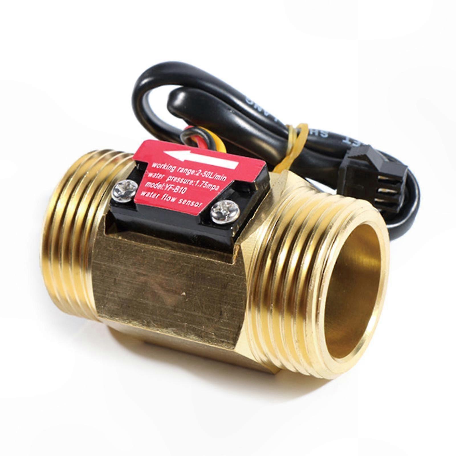 Brass Water Flow Sensor with Hall Effect, 1-inch DC 3.5-24V