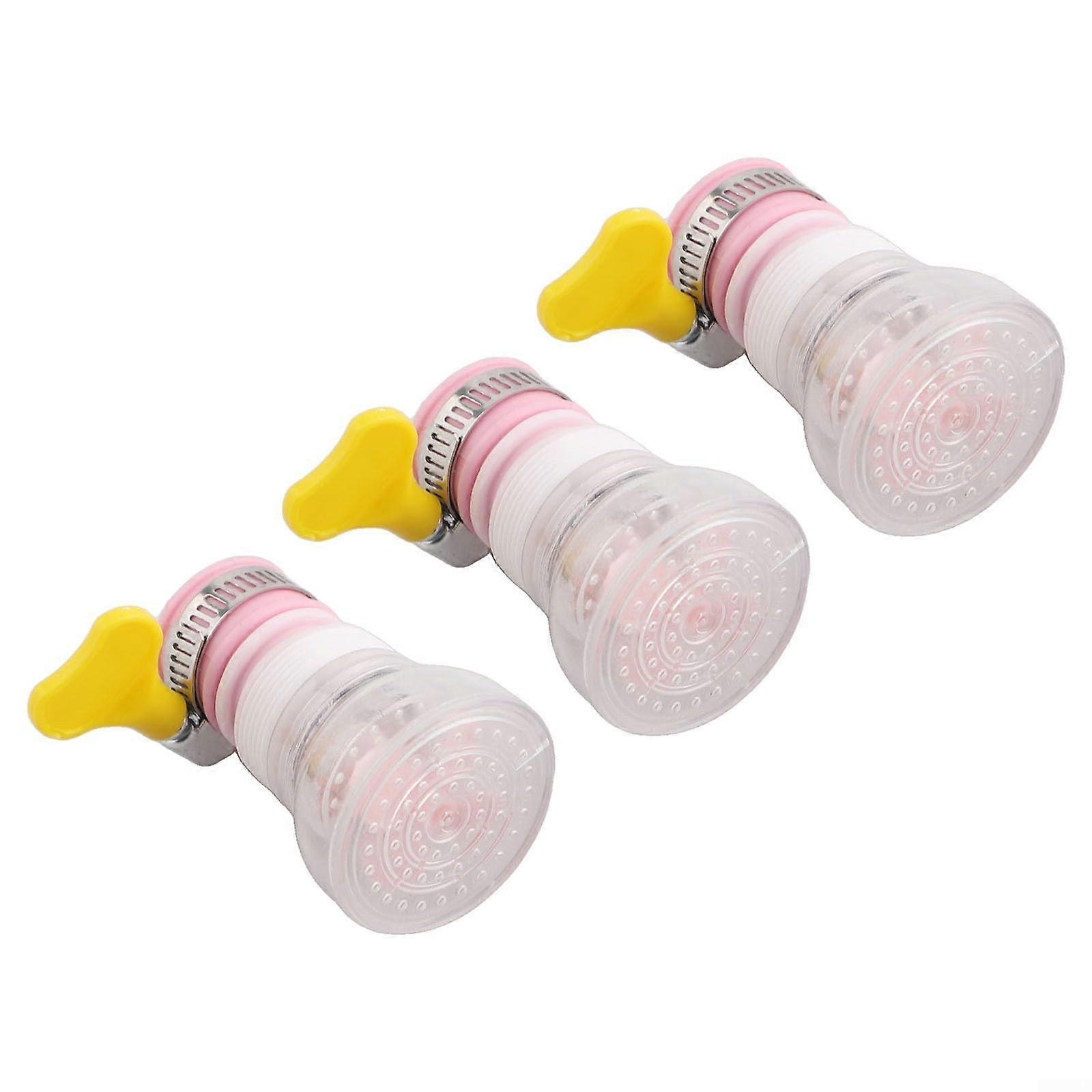 3 Pack Adjustable Kitchen Faucet Spray Head with Built‑in Filter for Home Sink Use (Rose)