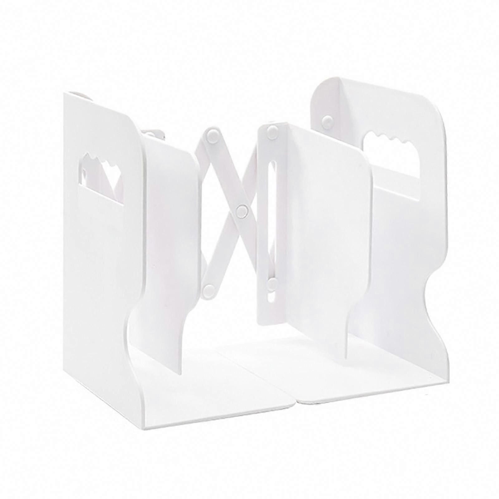 Foldable ABS Bookends - Simple Style White Book Supports for Shelves & Home Decor