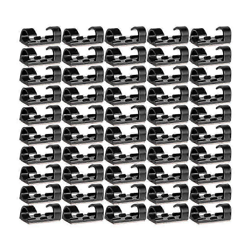 Practical 50-piece self-adhesive cable clip set for home and office