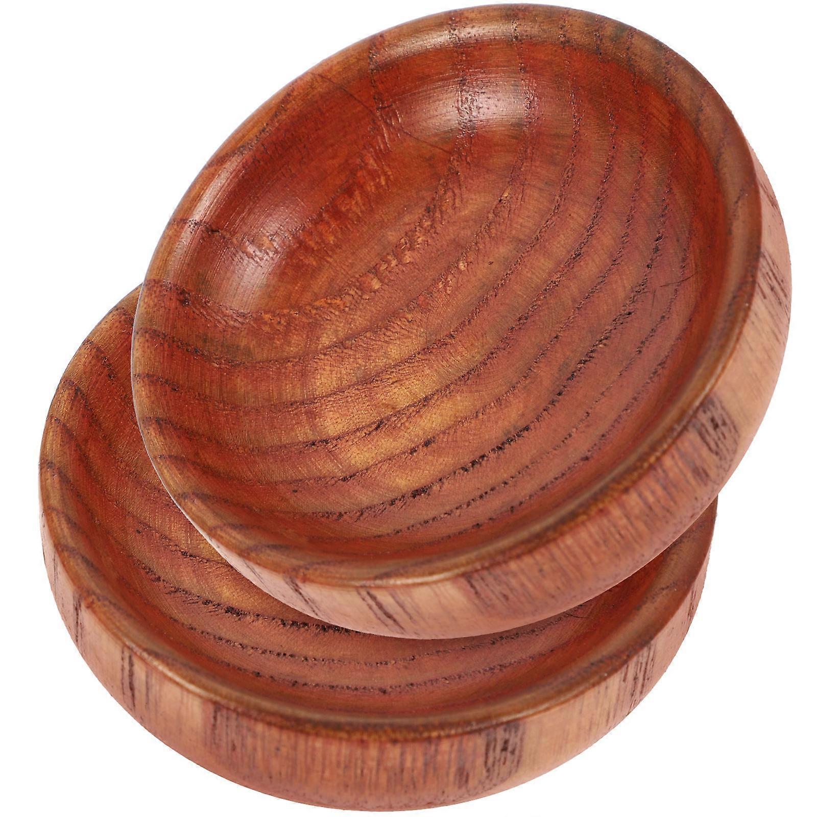 Wooden Coconut Bowls for Kitchen Use Coffee Color Small Seasoning Dipping Bowls Set of 2