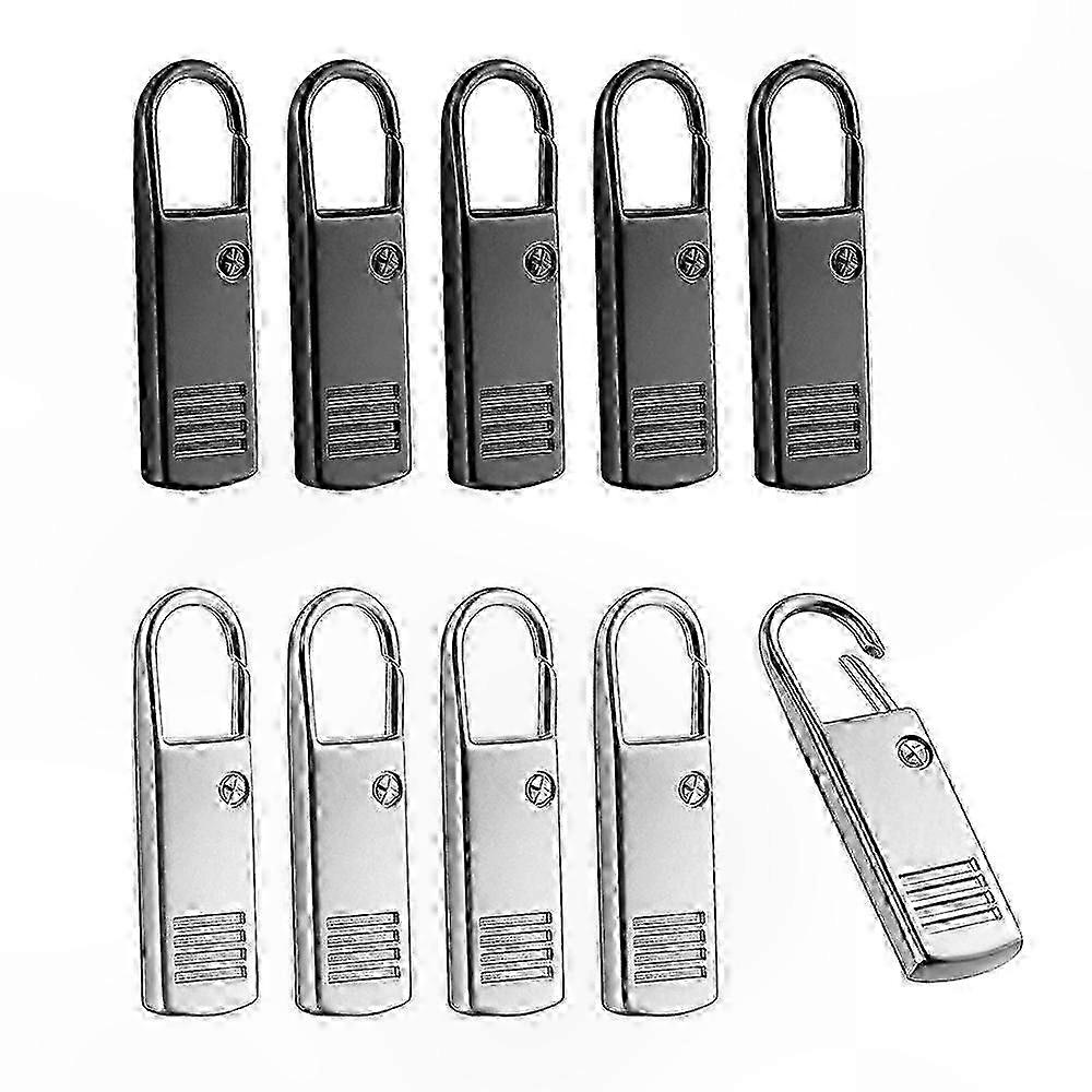 10 Pack Zipper Pull Replacement Handles, Metal Zipper Exts for Repair and Fixing
