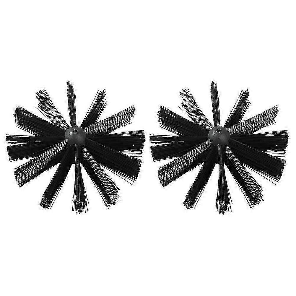 2pcs Fireplace Chimney Cleaning Brushes for Vent & Duct Lint Removal Sweeping Tools