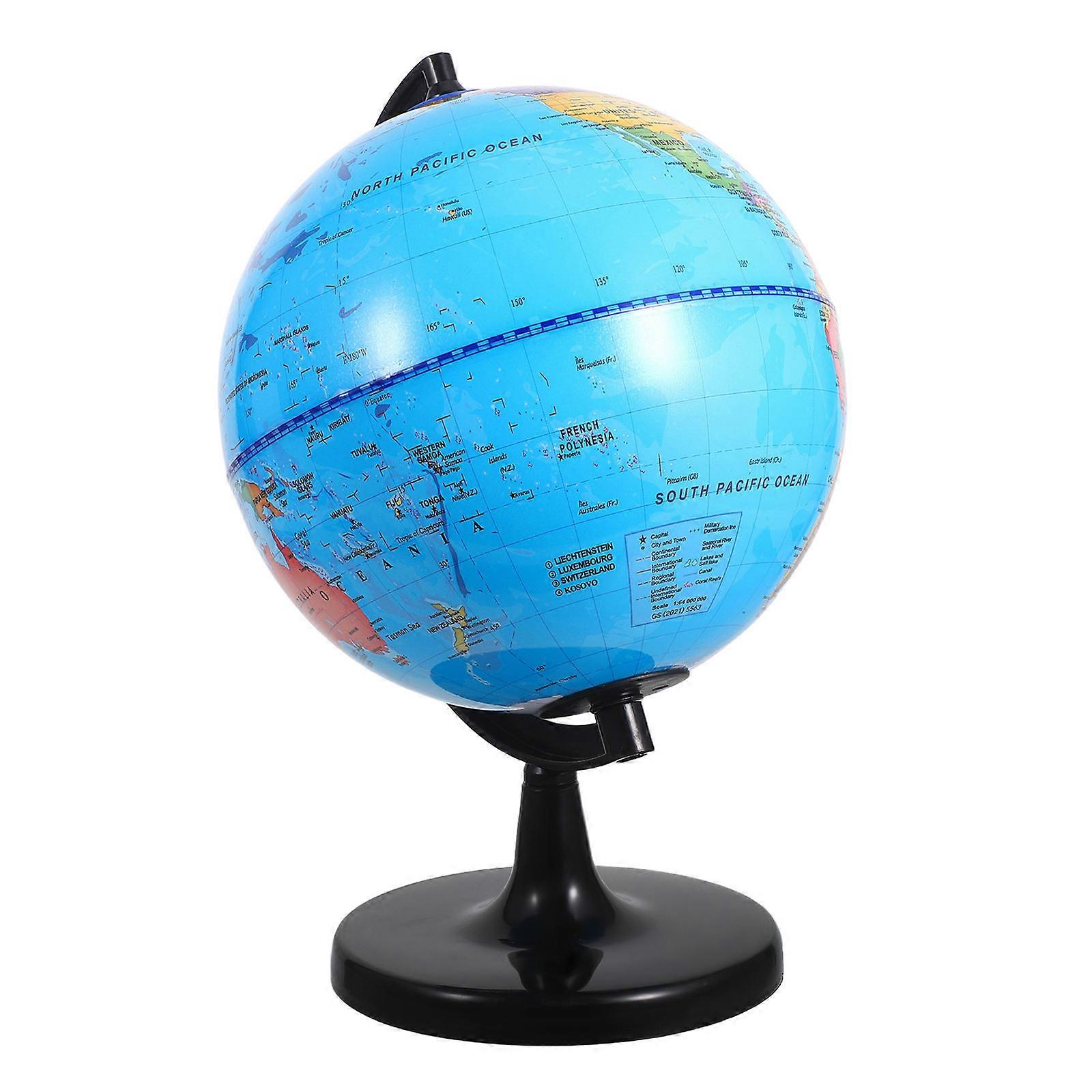 Educational Globe with Stable Stand – Plastic Rotating Desk Globe for Classroom and Home Geography Learning