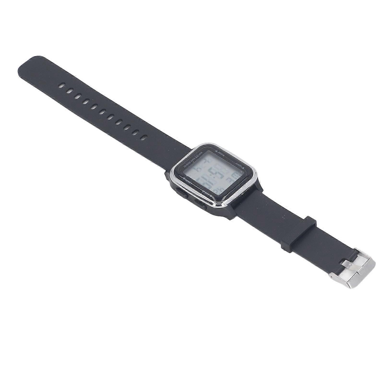 Digital Waterproof EL Backlit Square Watch 1180mAh Silver 4.0cm