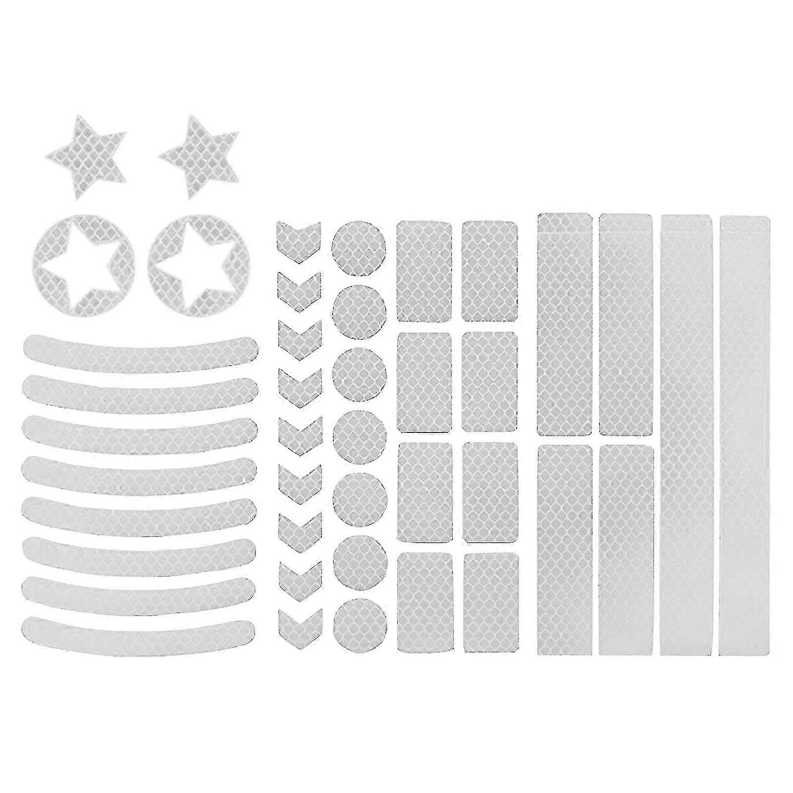 42pcs Reflective Stickers Safety Warning Strips Waterproof Night Vi...