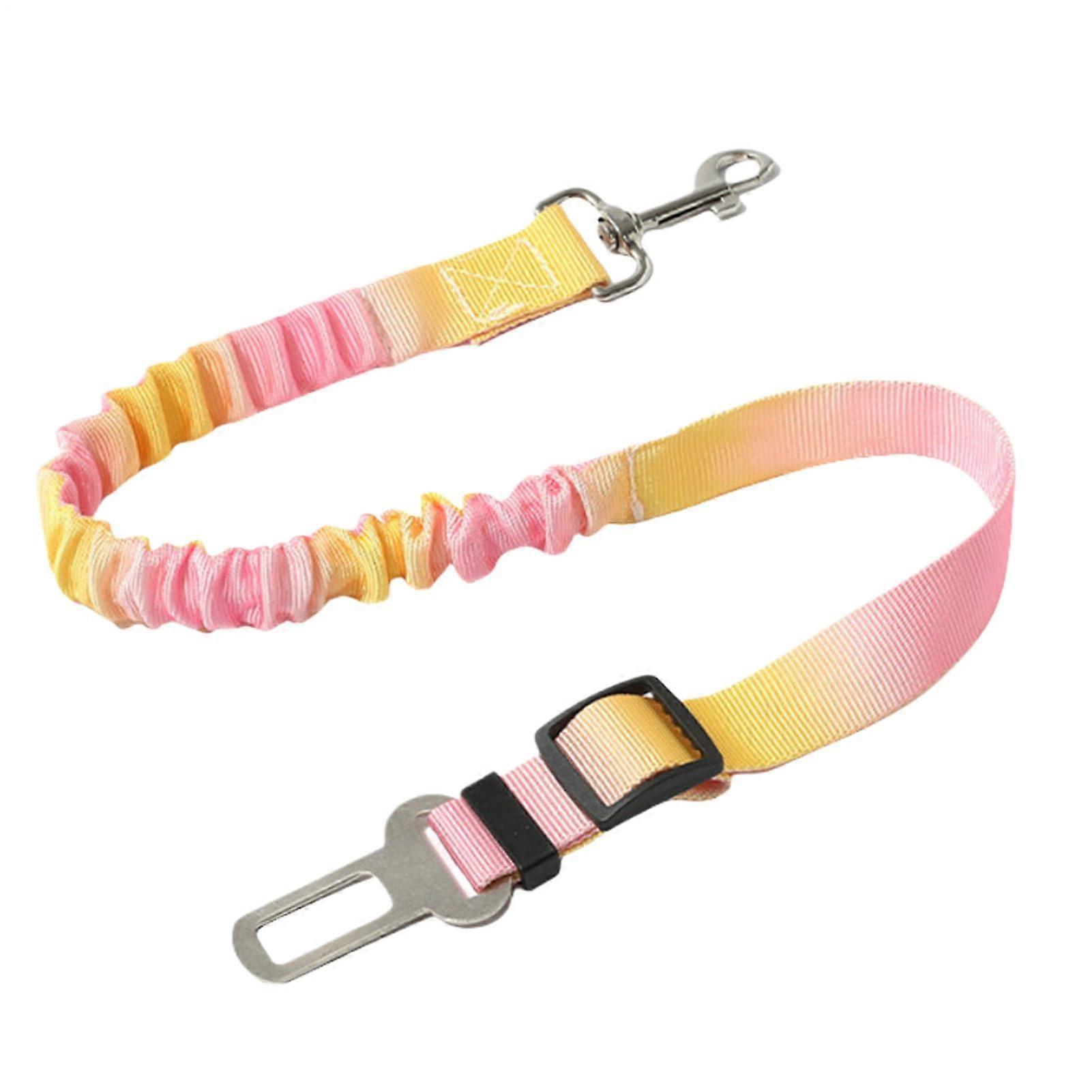 Dog Car Seat Belt Nylon Adjustable Removable Elastic Buffer Vest Harness With Buckle Shockproof All Sizes Style C