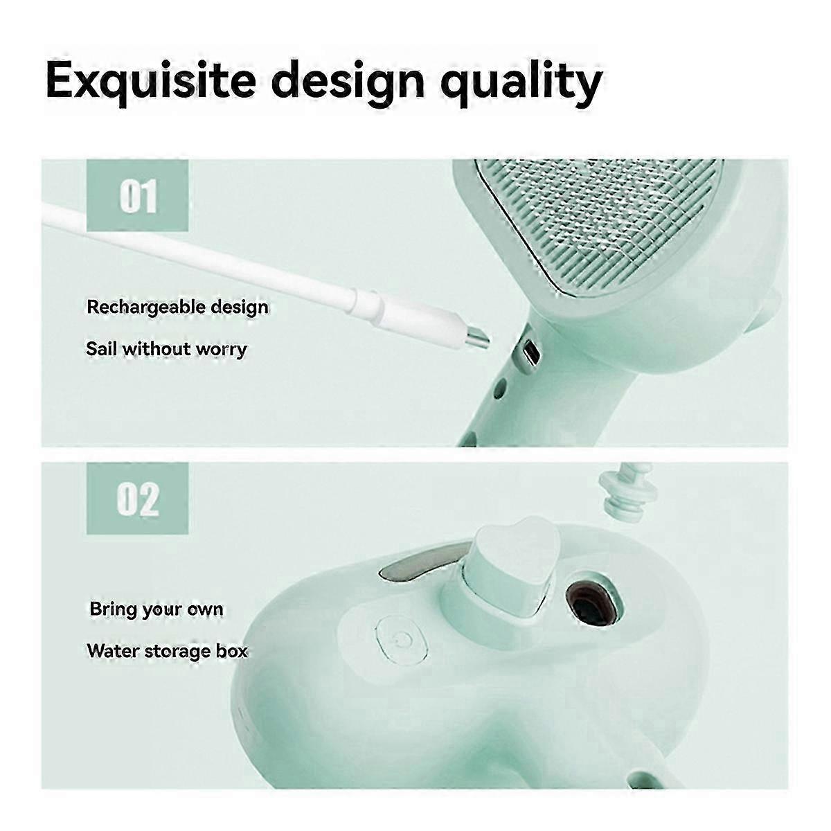 Pet de-Shedding Comb for Cats and Dogs with Massage Function Green