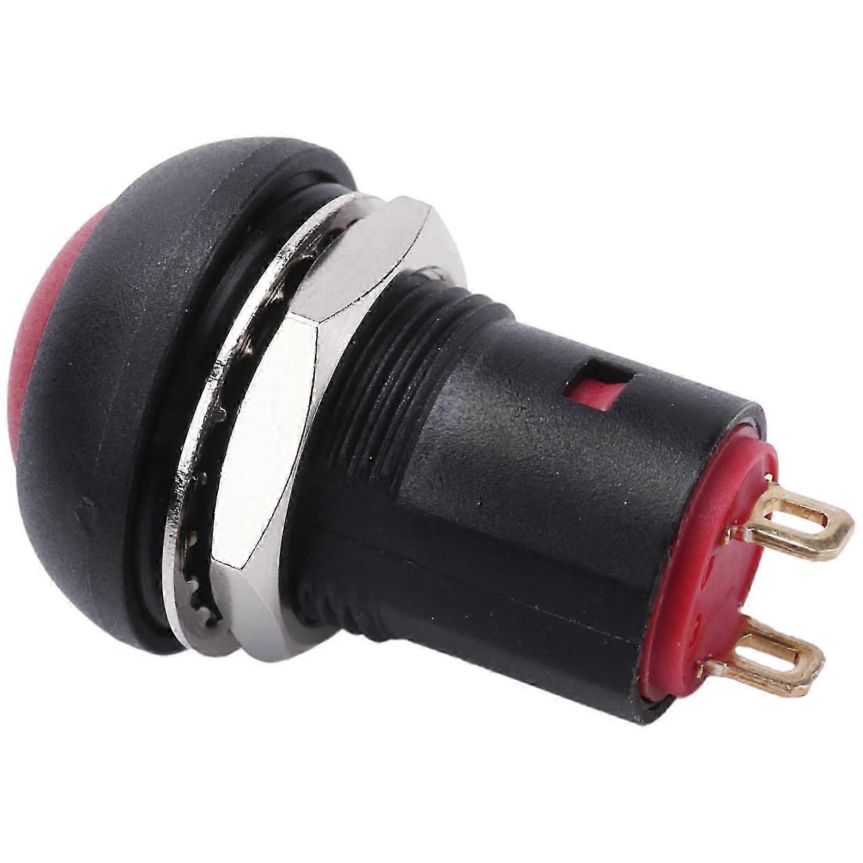On-off Latching Waterproof 12mm Push Button Switch Spst 2a Ip67, Red