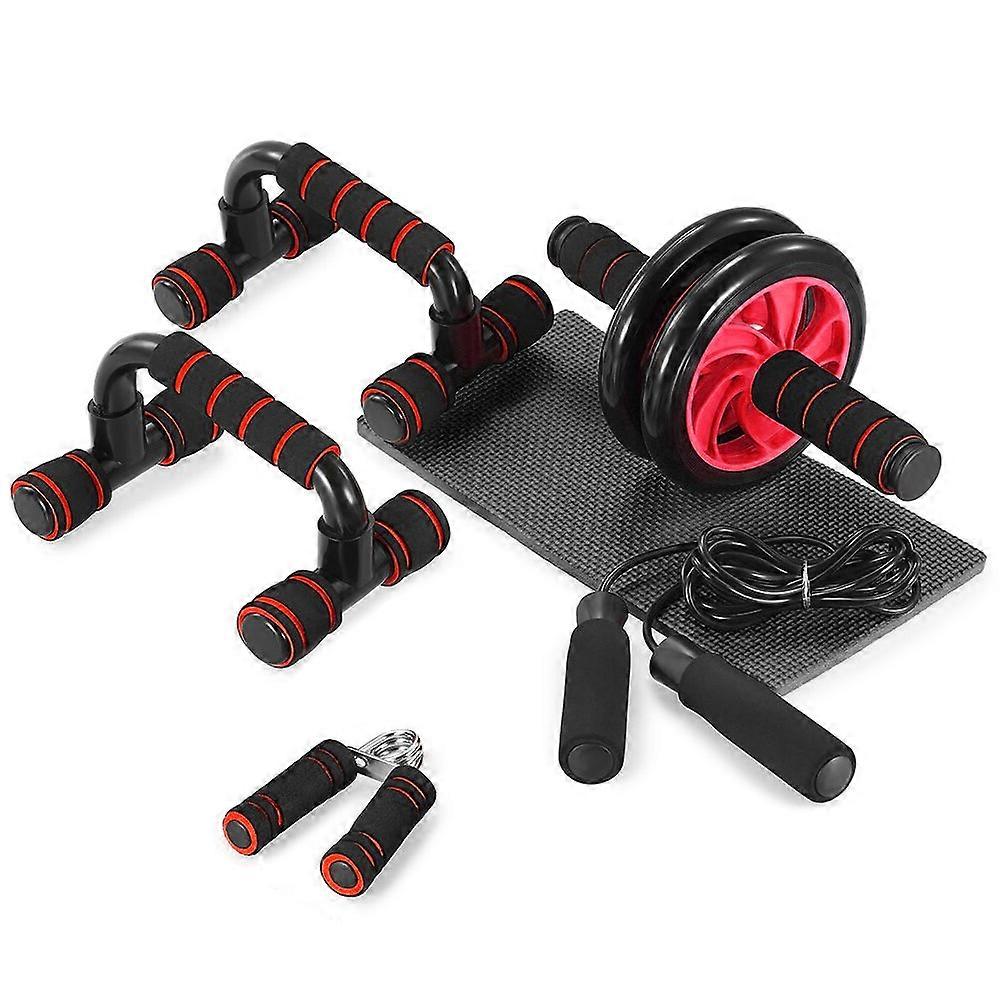 5-in-1 AB Wheel Roller Kit with Push-Up Bar & Jump Rope Set