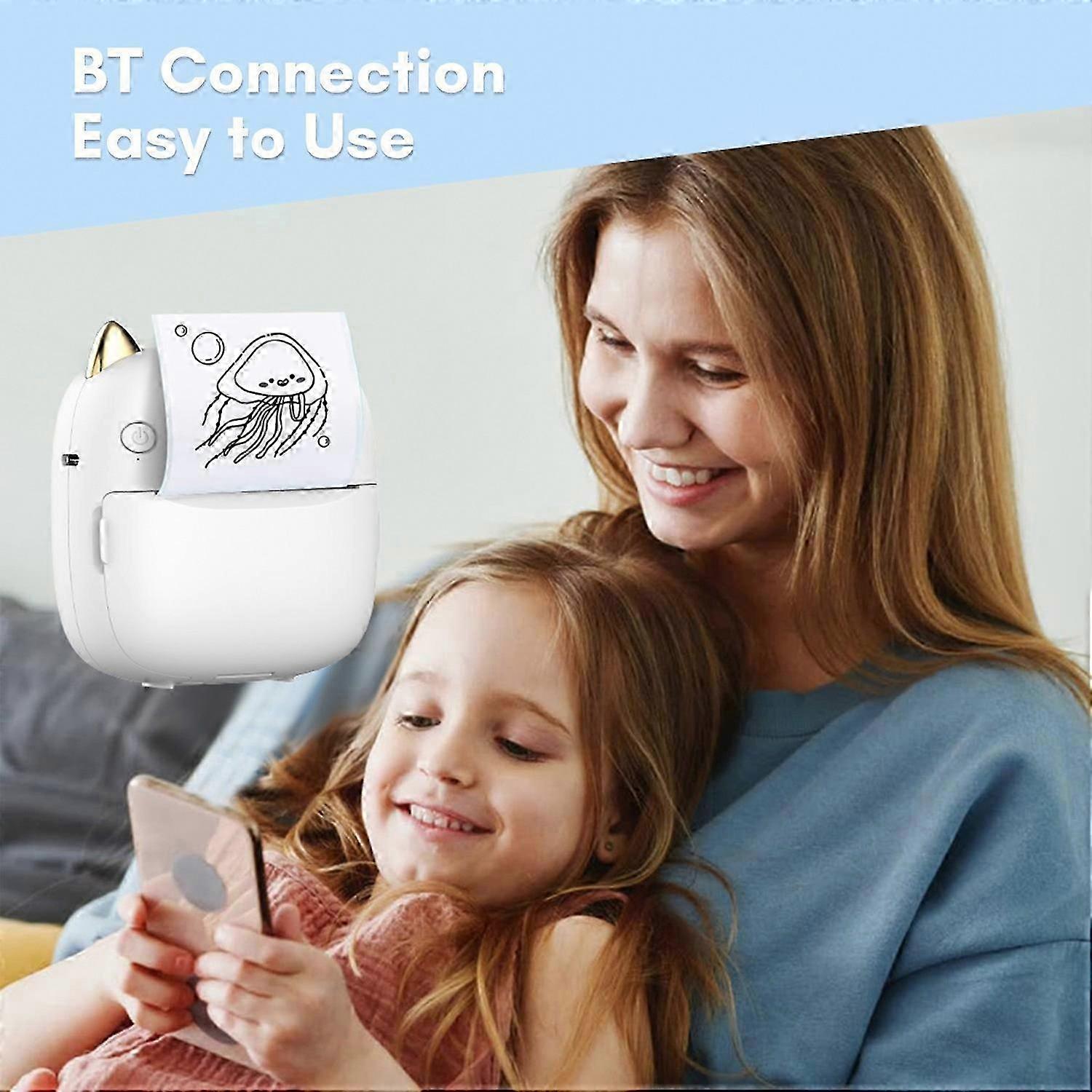 Mini Pocket Printer Portable Thermal Printer Machine Wireless BT Connection 203DPI for Picture Label