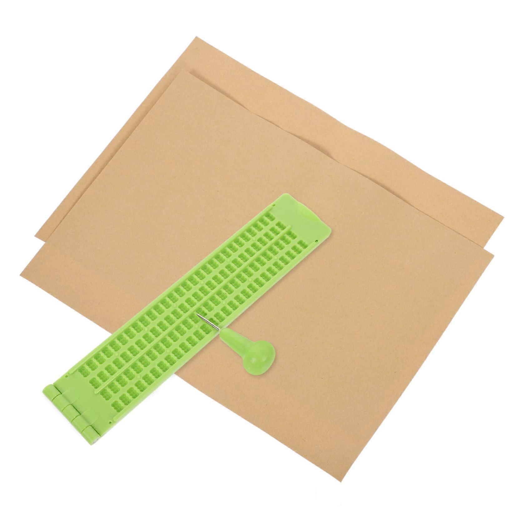 Braille Writing Board With Stylus, Row Cell Fingerboard, Durable And Easy To Use, Includes Practice Papers