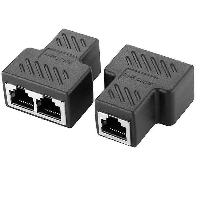 RJ45 Splitter Connectors Adapter 1 to 2 Ethernet Splitter Coupler Double Socket HUB Interface Contact Modular Plug Connect Network LAN Internet Cat5