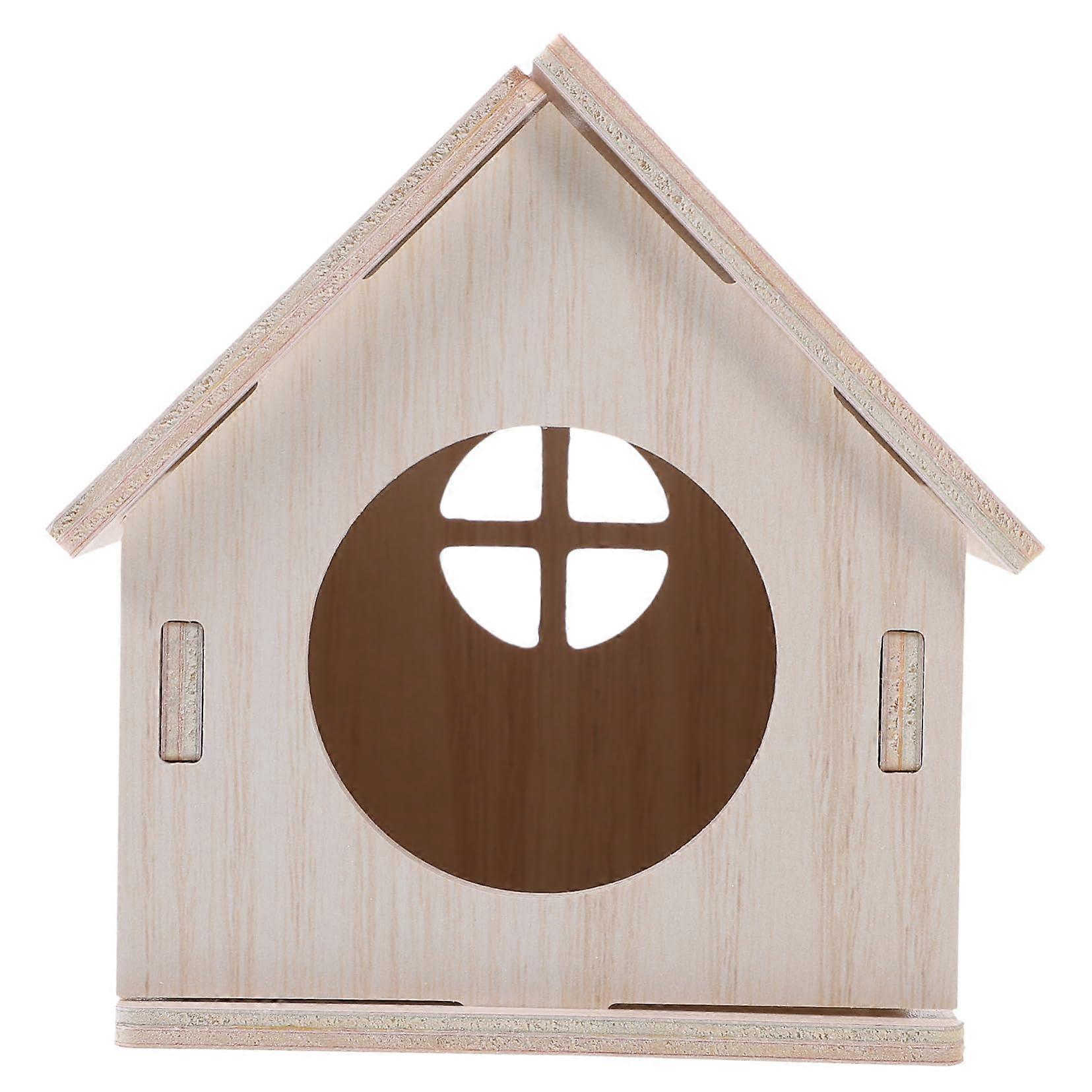 Hamster House Rustic Hideout Wooden Small Animal Shelter Cozy Sleeping Space For Hamsters Squirrels Guinea Pigs