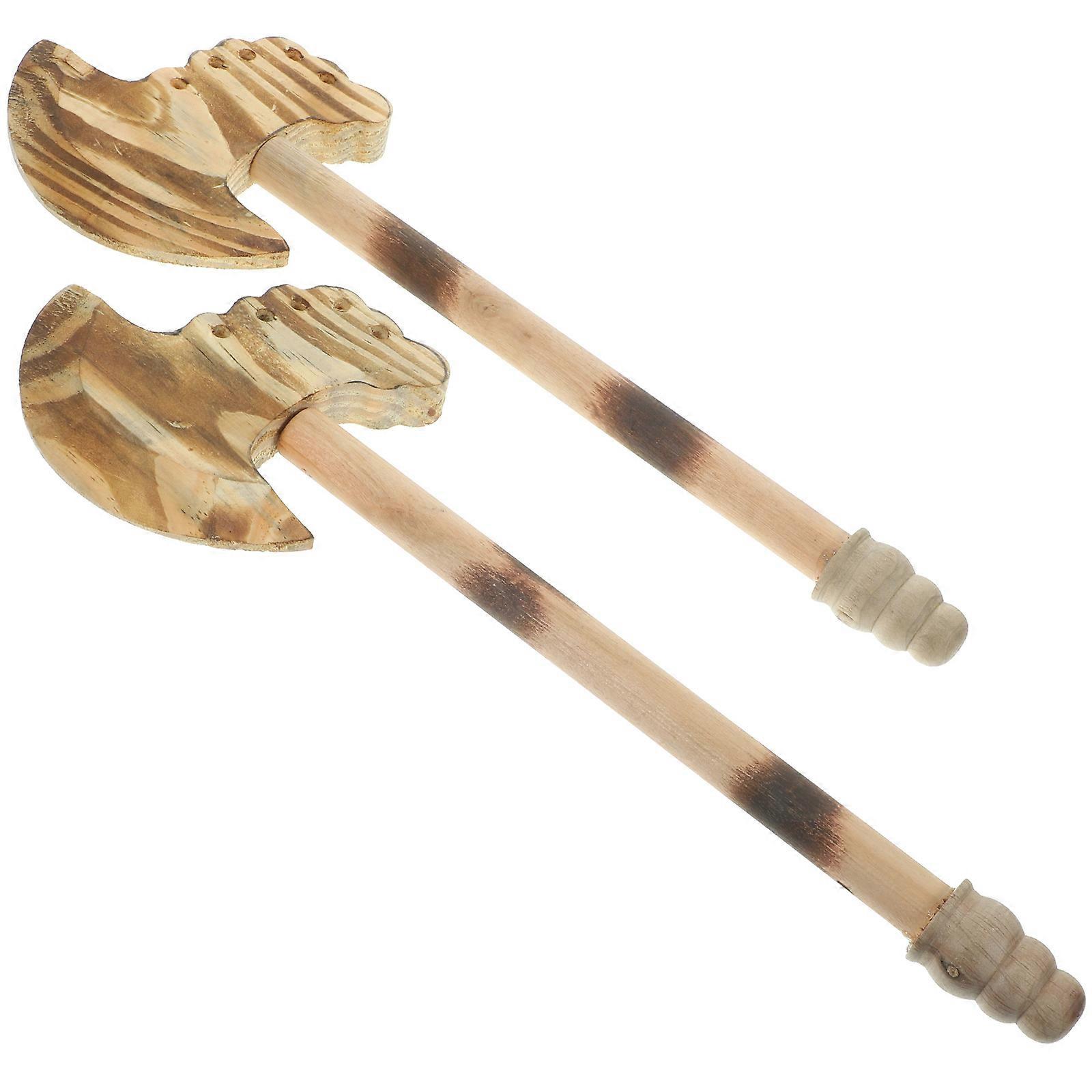 Wooden Prop for Halloween Party 2Pcs Simulated Cosplay Toys