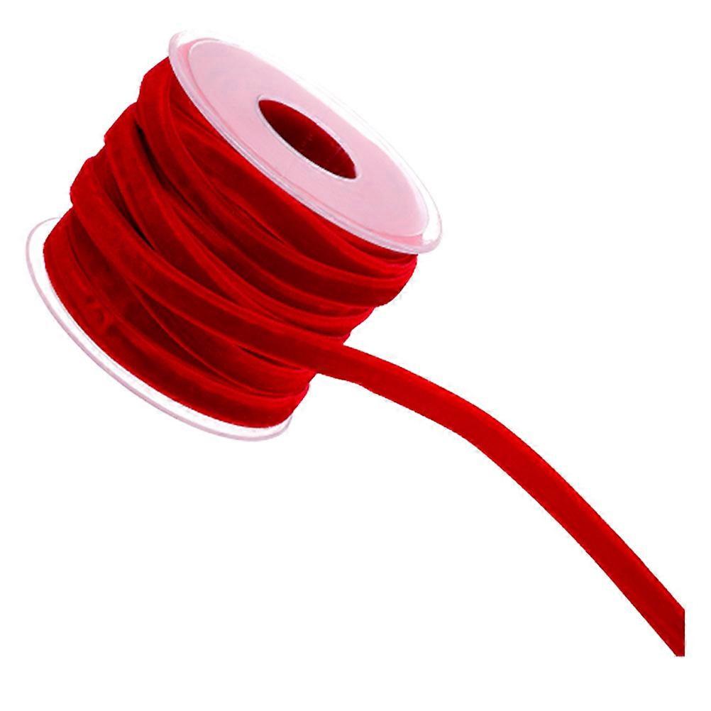DIY Plush Ribbons Velvet Ribbon for Wrapping 1 Roll Red Color