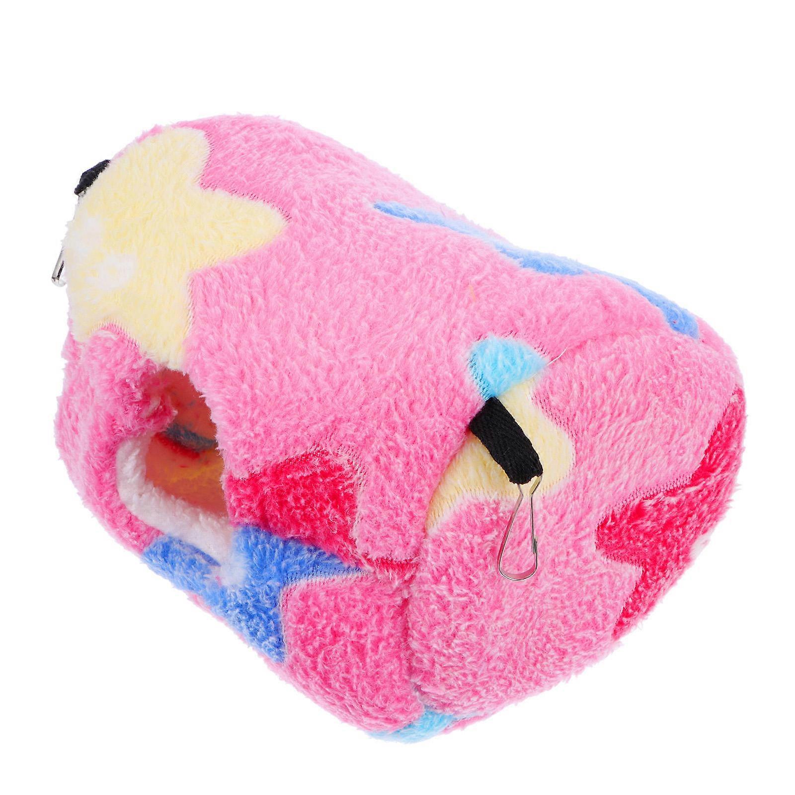 Pet Swing Hanging Bed Sleeping Use 1Pcs Plush Hamster Hammock Pink