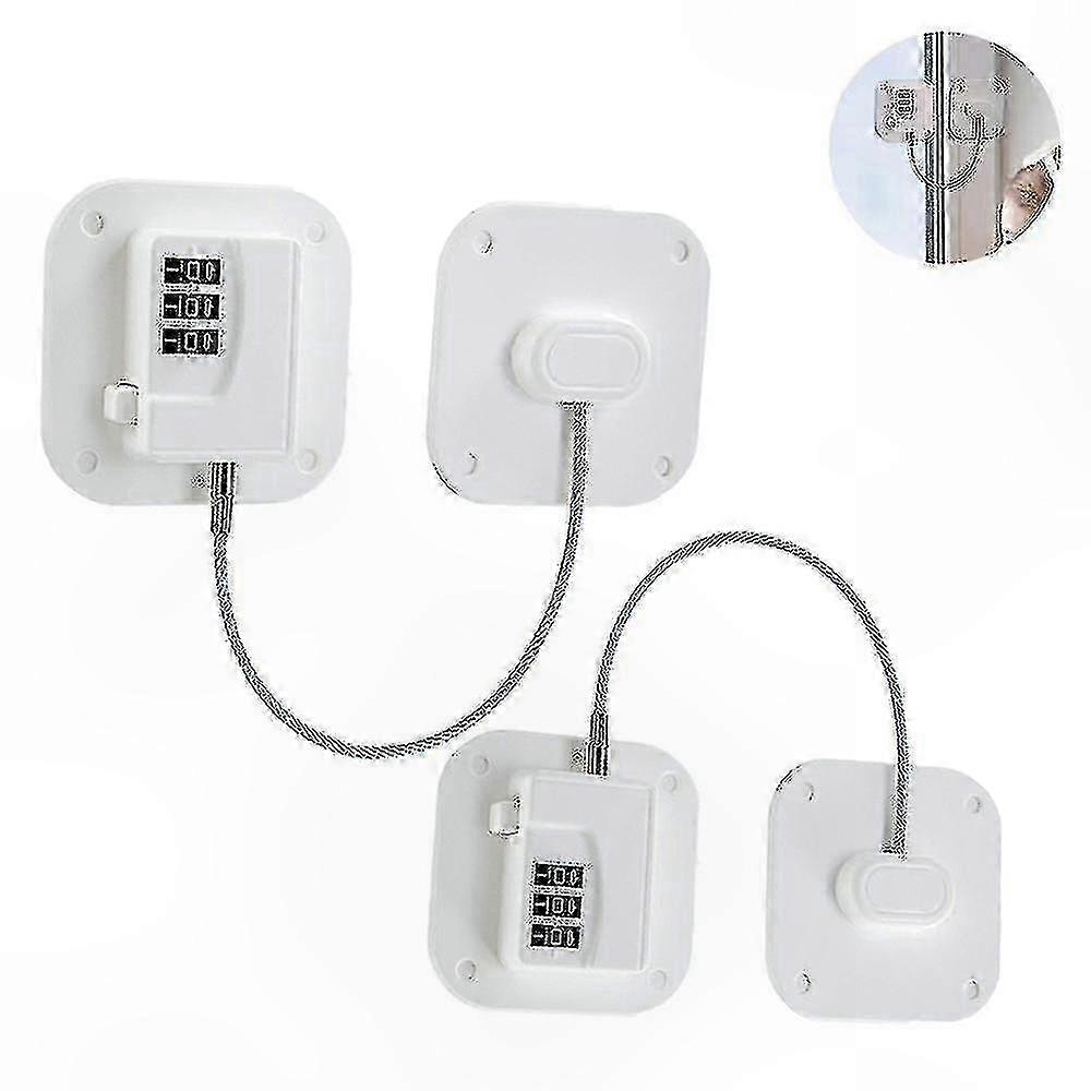 2-Pack Heavy Duty Fridge Locks, Combination Refrigerator Lock for Home and Office Use