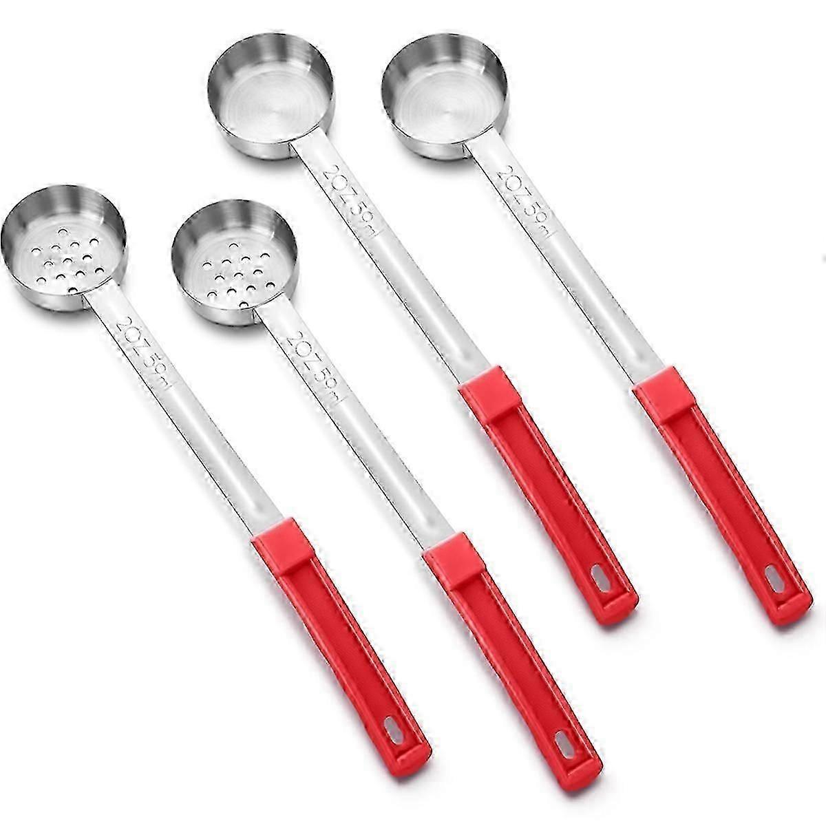 2oz Portion Control Serving Spoons,Utensils Portion Control Slotted and Unslotted Portion Scoops for Weight Loss,Kitchen