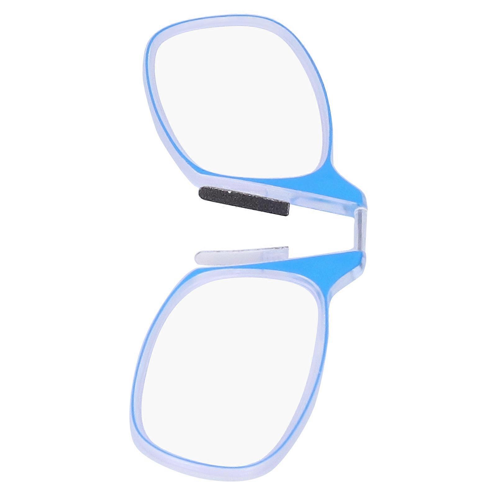 Blue Light Blocking Armless Nose Clip Glasses Unisex +250 Blue