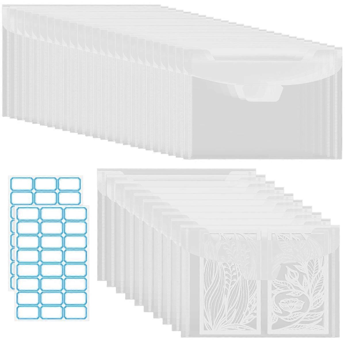 35pc Clear Stamp and Die Envelopes, Scrapbooking Storage Die-Cuts for Card Making, Stencil Storage