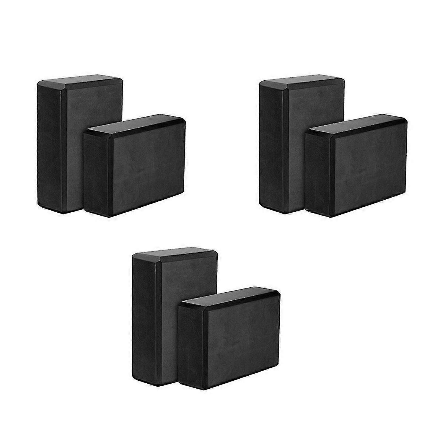 Yoga Blocks 2 Pack,EVA Foam Yoga Block Exercise Bricks,Black