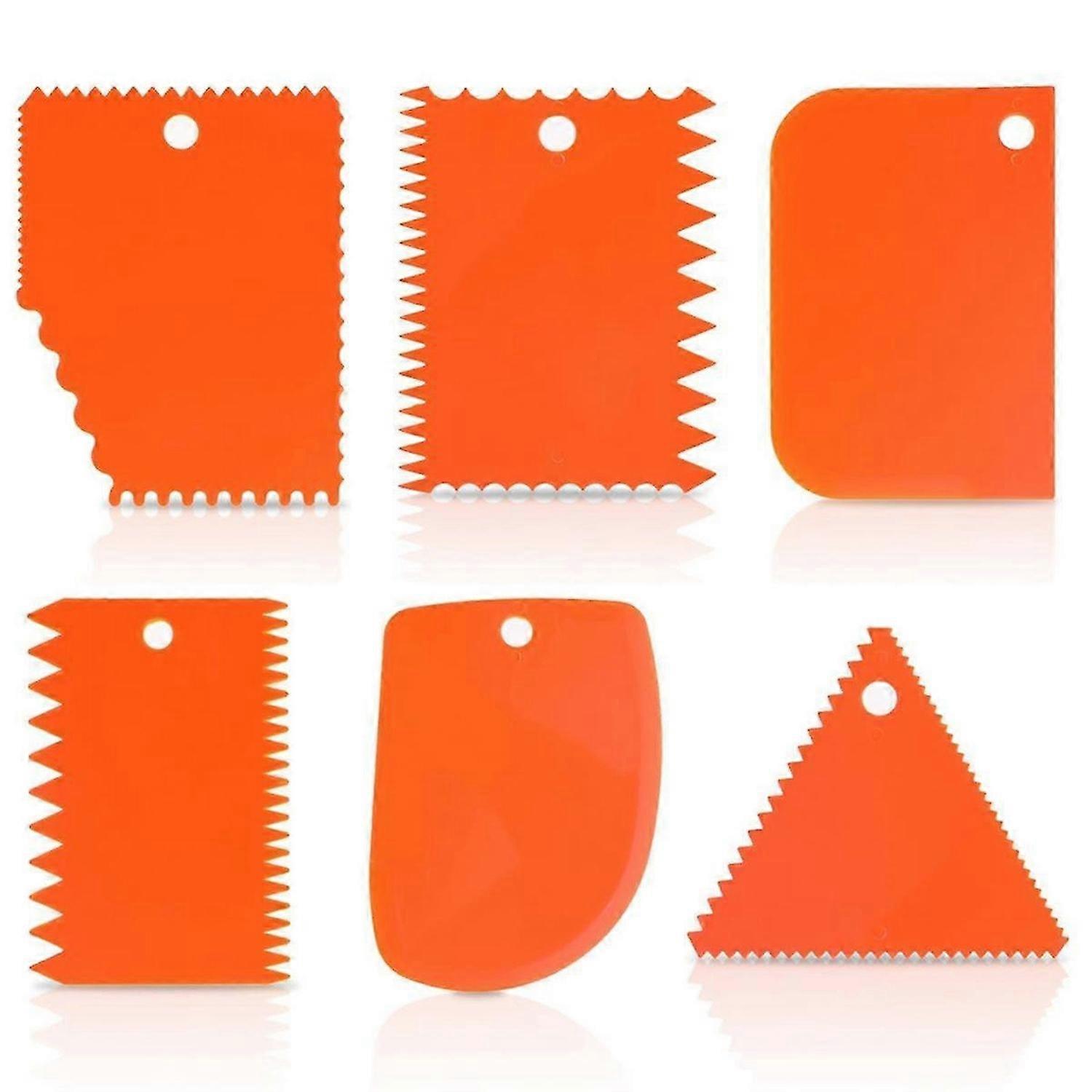 6 Pcs Plastic Clay-, Pottery Tools Plastic Clay- Set Carved Soft Clay Sculpture Knife Clay Scrapers,Orange