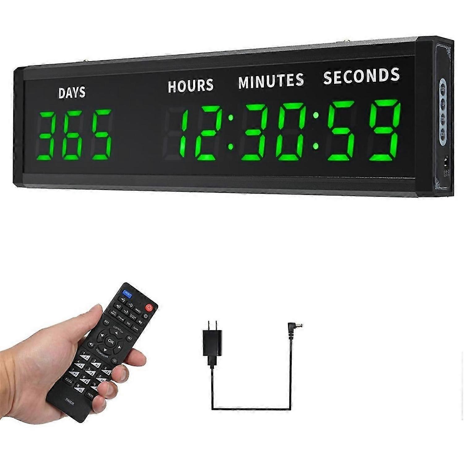 Large Display Digital Countdown Clock, LED Large Display Count Up/Count Down Timer,for Christmas Retirement Birthday(EU)