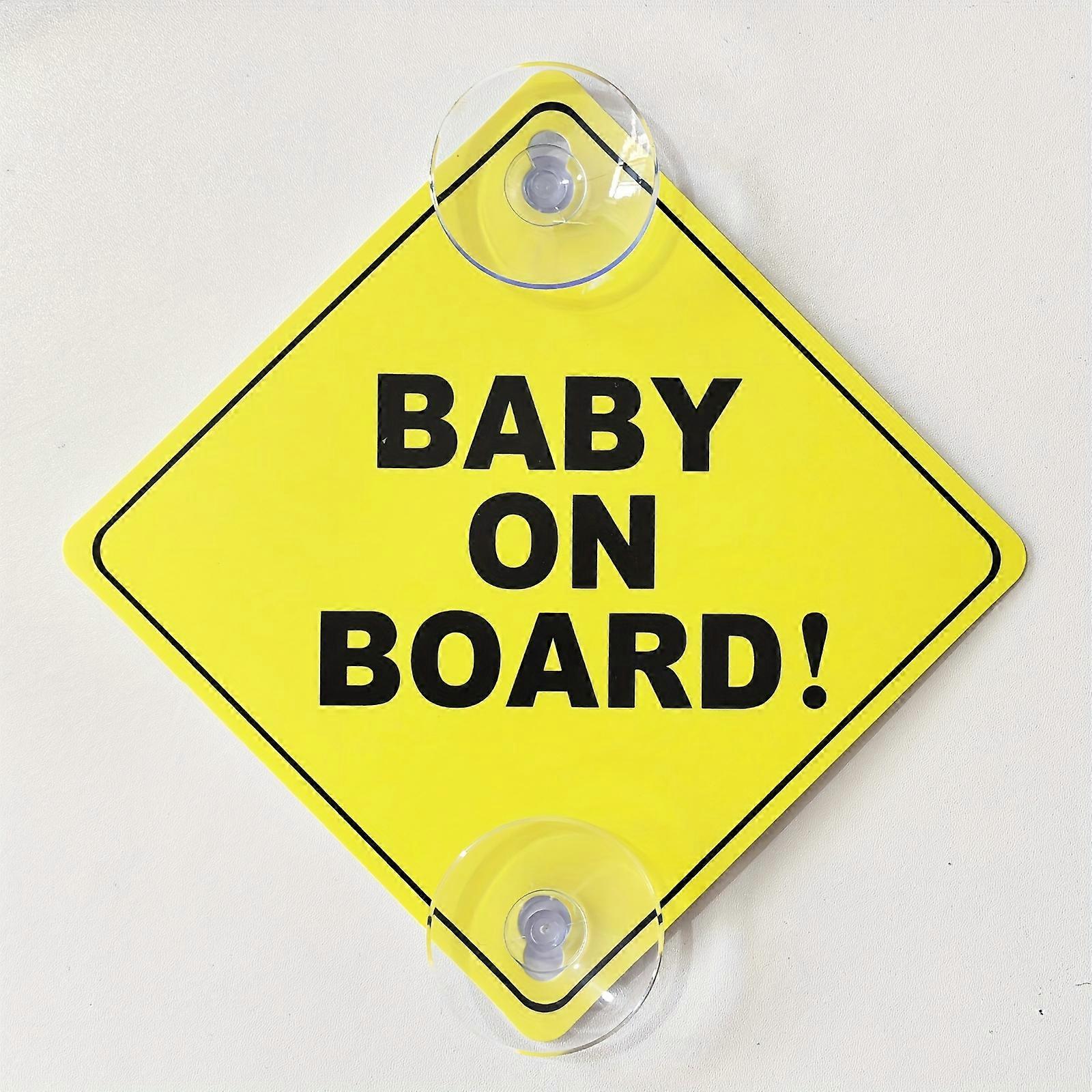 1 PCS Baby On Board Sticker For Cars, Baby On Board Warning Signs With Suction Cups, Durable And Strong Without Residue