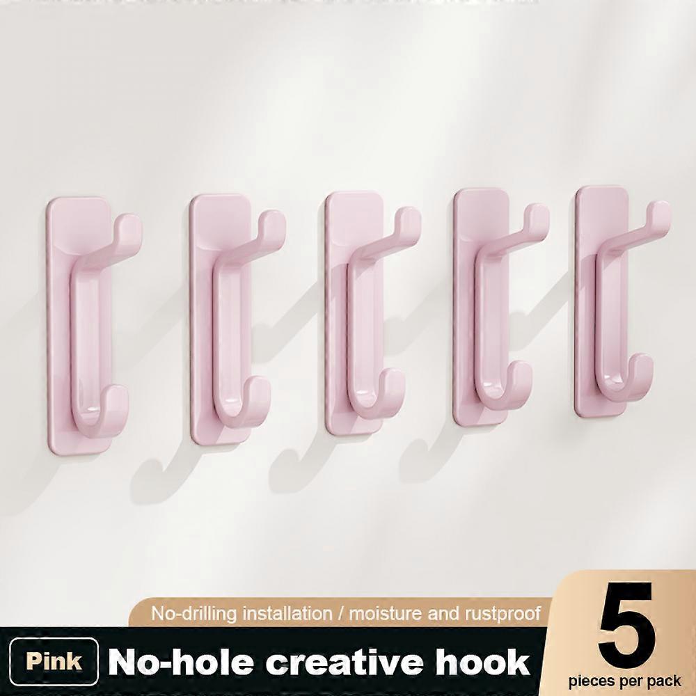 5-piece self-adhesive wall hooks, waterproof, rust-proof, up to 6 kg load capacity, in 4 colors