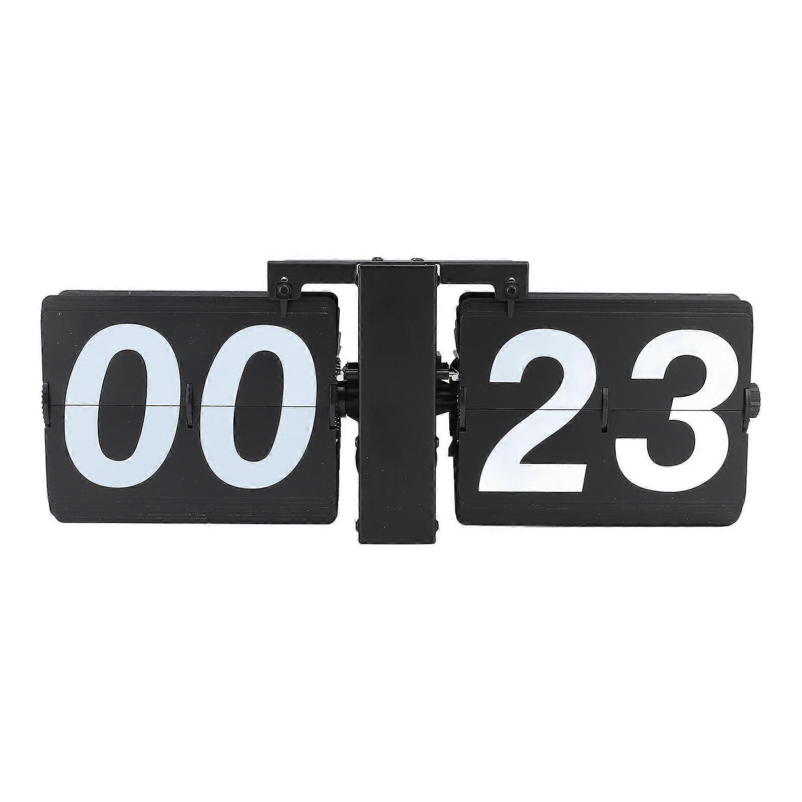Automatic Flip Clock Minimalist Retro Mechanical Digital Flip Down Clock for Office School Hotel Home 24 Hours