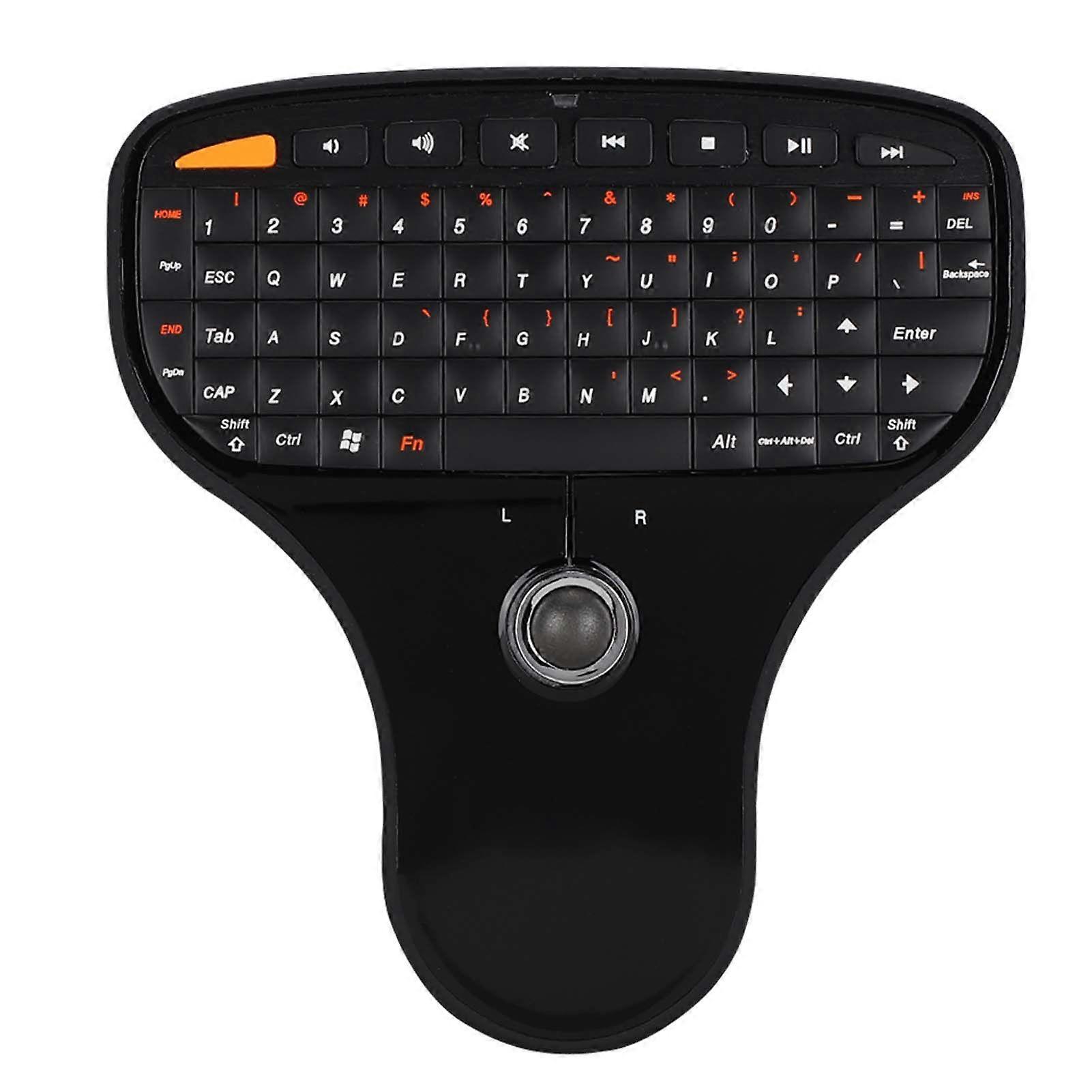 N5901 QWERTY Keyboard Trackball 2.4G Wireless Mini USB MultiMedia Keyboard for TV Computer