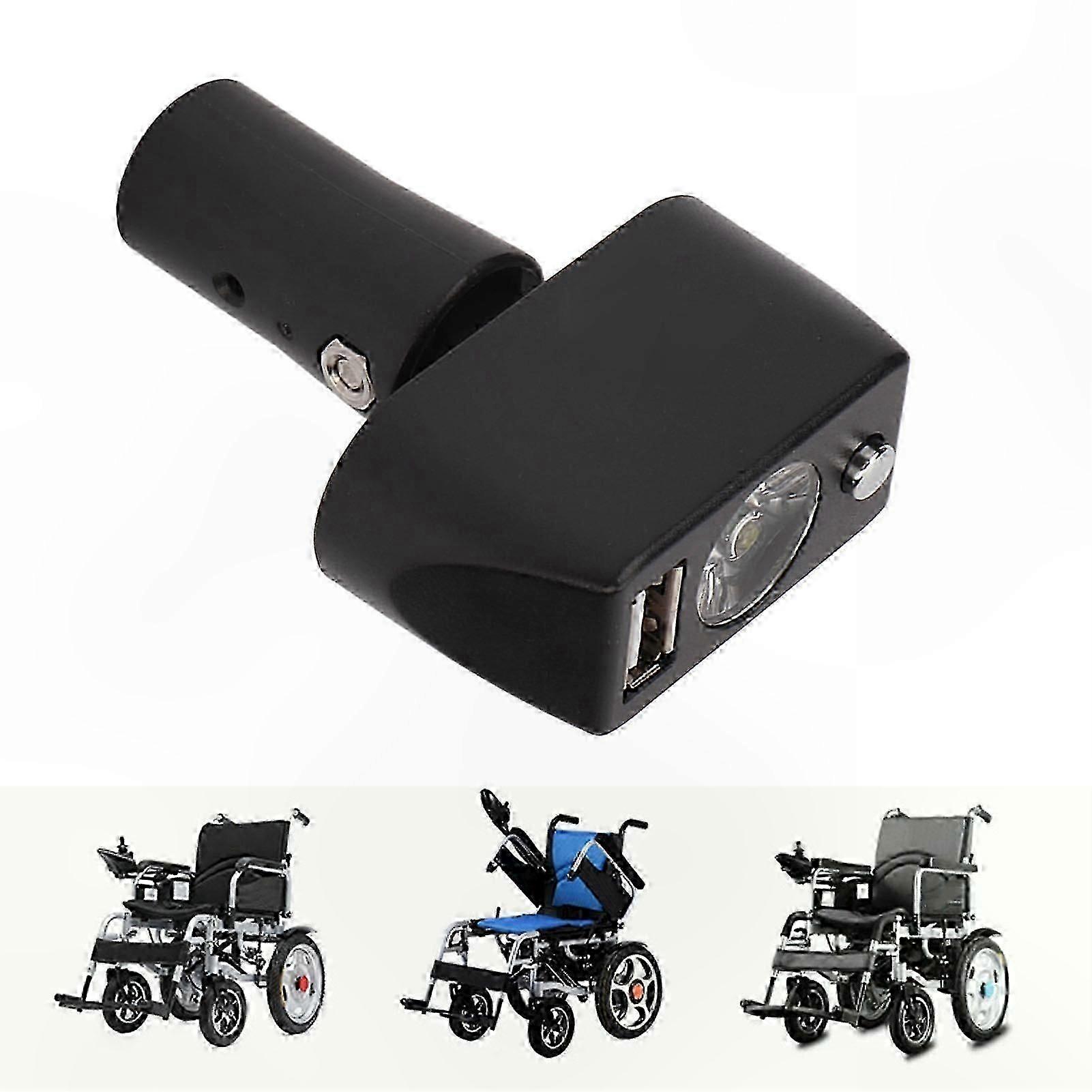 LED Wheelchair Light with USB Charging, Adjustable Angle, 3-Pin XLR Connection for Power Chairs