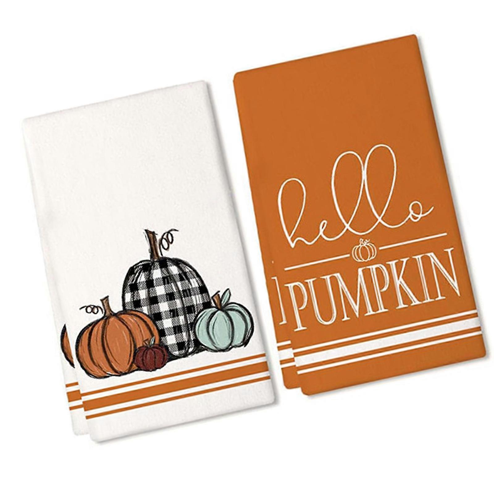 Soft Hand Towel Microfiber, Super Absorbent with Pumpkin Pattern, Great for Home or School Use Multicolor