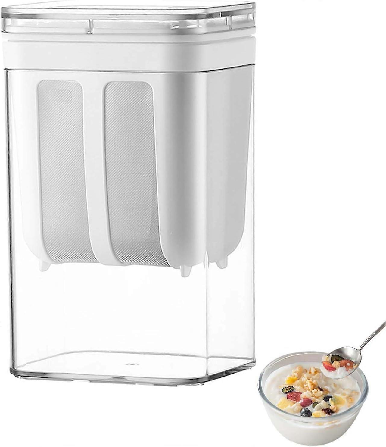 Yogurt Strainer 1100 Ml Stainless Steel Yogurt Maker Mesh Lid Reusable Whey Filter For Thick Greek Yogurt Or Soy Milk