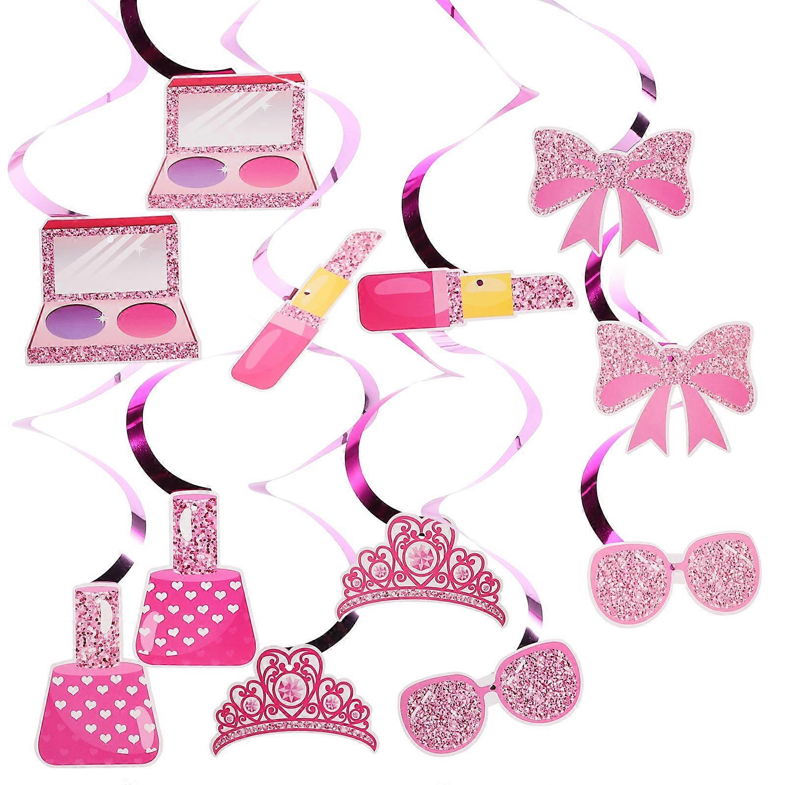 Birthday Party Hanging Swirl Decorations in Rosy Color for Decorative Indoor Use with Ceiling Hanging Design 1 Set