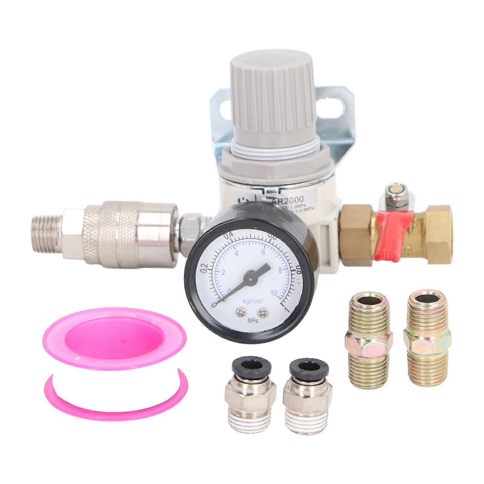 Régulateur de compresseur d'air 3/8 po NPT avec manomètre de 0 à 1 MPa pour compresseurs d'air et outils pneumatiques