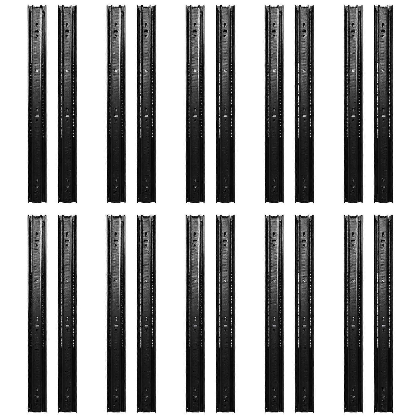 10 Pairs Drawer Slide 3 Sections Extension Large Load Bearing Guide Rail for Home Office18in
