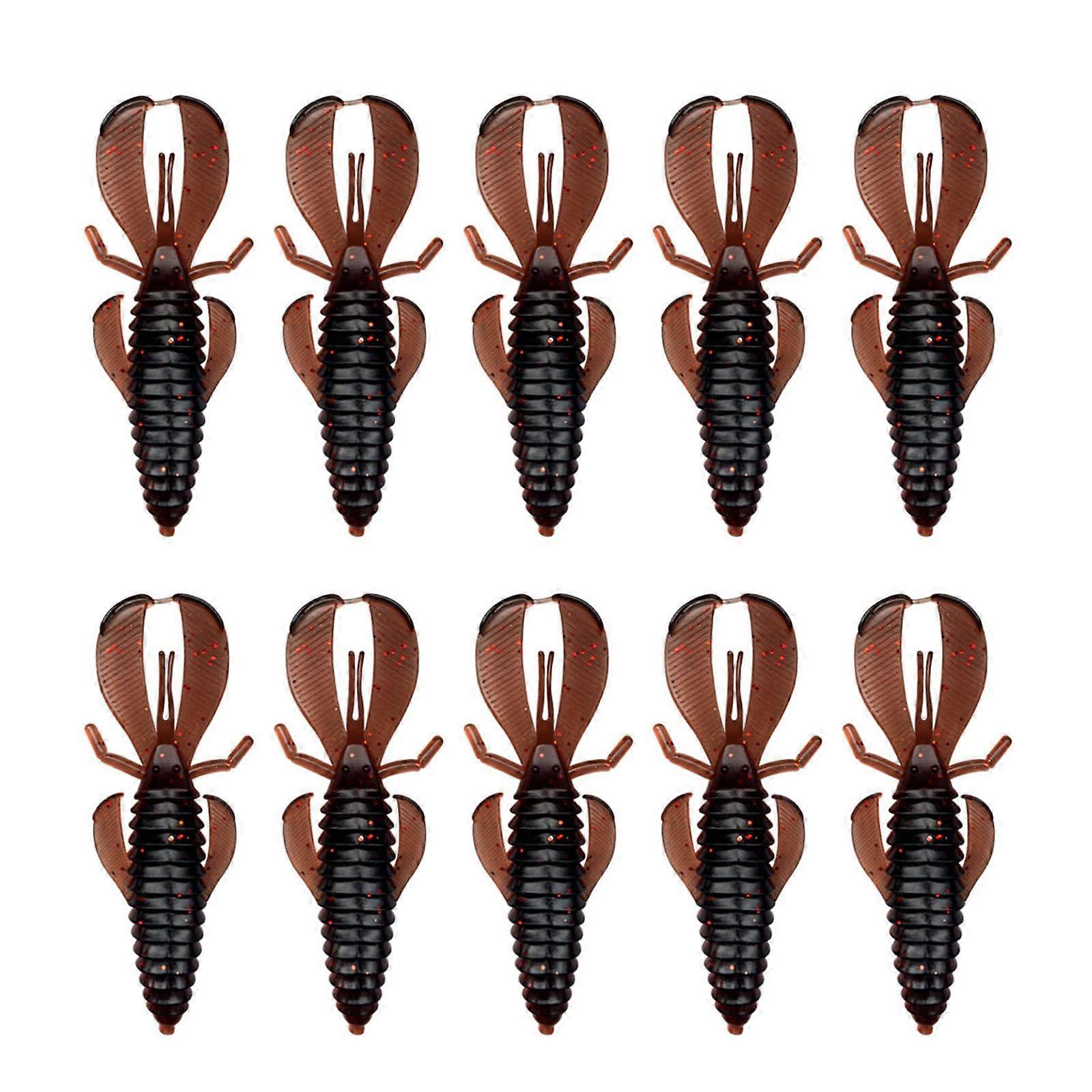 Wacky Worms 10Piece Soft Plastic Lures Set, Coffee Brown, Soft Worm Baits For Fishing