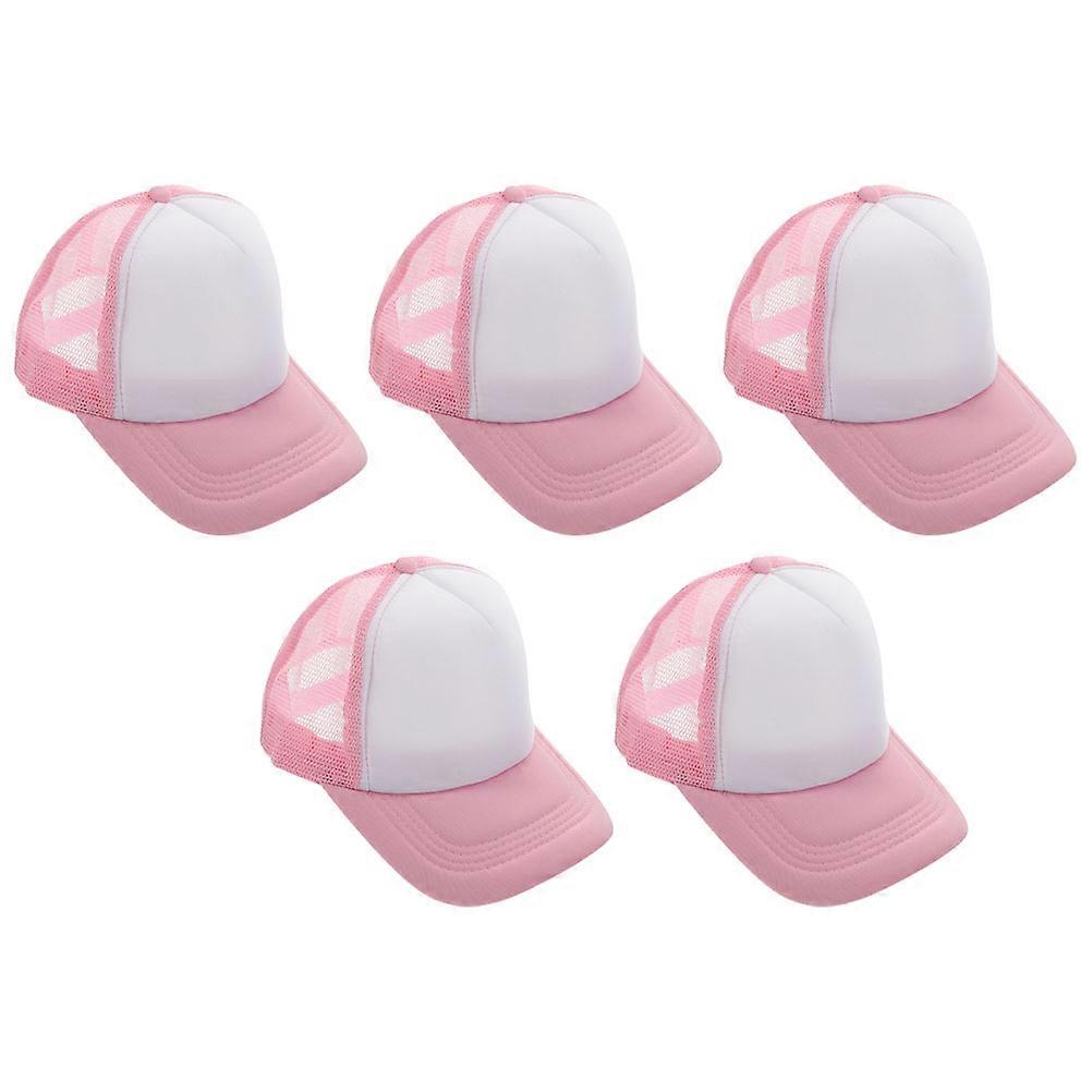 Blank Baseball Caps 5Pcs Pink Polyester Versatile Matching DIY Blank Cap for Daily Use