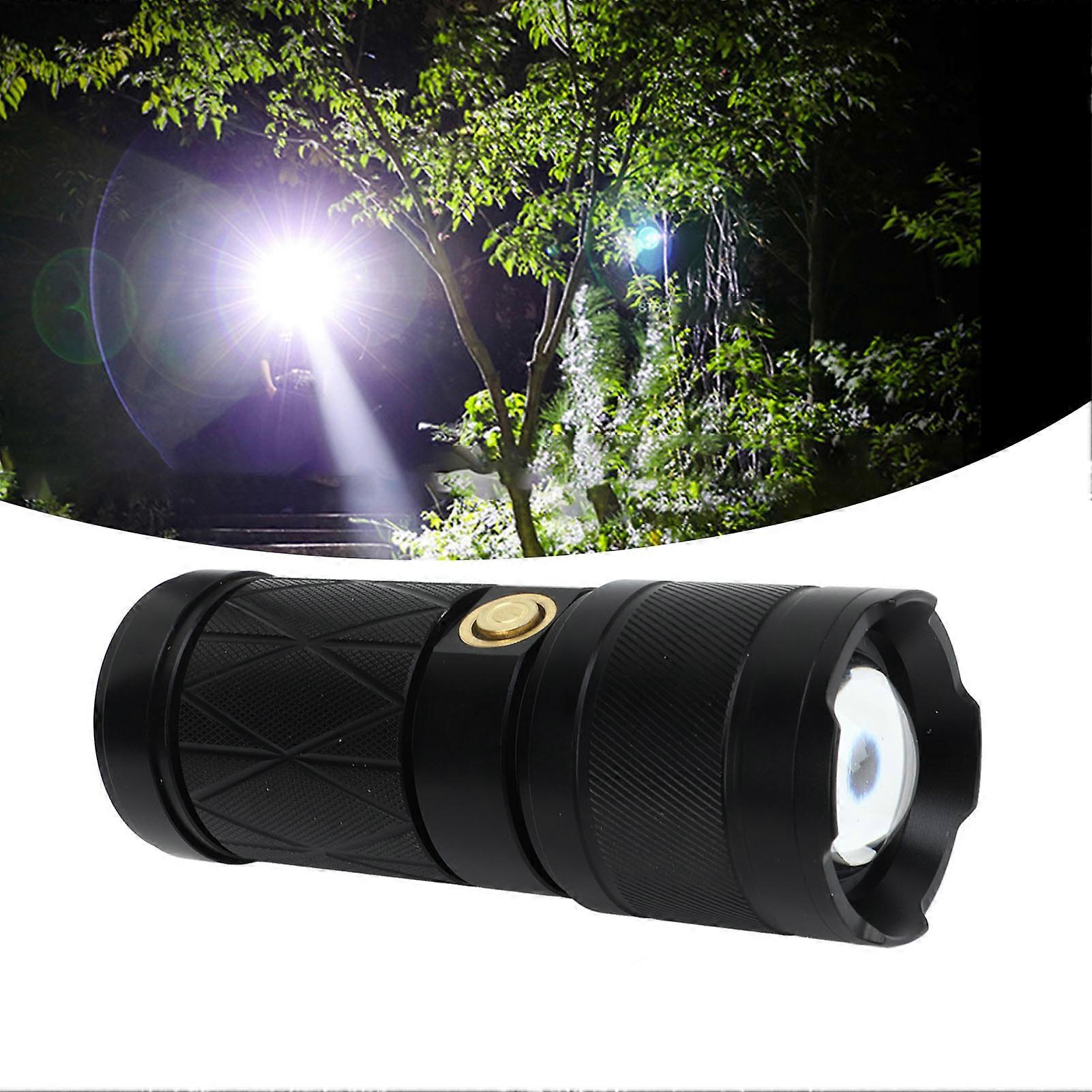 Mini LED Flashlight Portable USB Rechargeable Telescopic Zoom High Brightness LED Torch for Outdoor Adventure Camping 